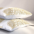golden hamsa fatma hand and mandala on classic blue Pillow Sham Gallery Image 3