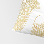 golden hamsa fatma hand and mandala on classic blue Pillow Sham Gallery Image 4