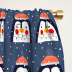 Christmas Penguin with fairy lights no2 Window Curtain Gallery Image 2