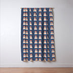 Christmas Penguin with fairy lights no2 Window Curtain Gallery Image 3