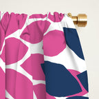 Flower Burst Petals Navy Pink Window Curtain Gallery Image 2