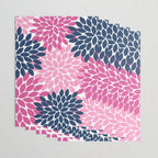 Flower Burst Petals Navy Pink Wrapping Paper Gallery Image 3