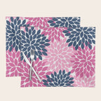 Flower Burst Petals Navy Pink Placemat Gallery Image 1