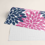 Flower Burst Petals Navy Pink Wrapping Paper Gallery Image 2