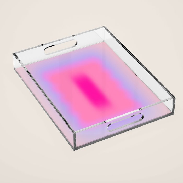 Pink Abstraction - Mid Century Minimalist Gradient Acrylic Tray Gallery Image 1