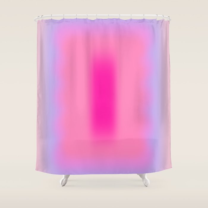 Pink Abstraction - Mid Century Minimalist Gradient Shower Curtain Gallery Image 1