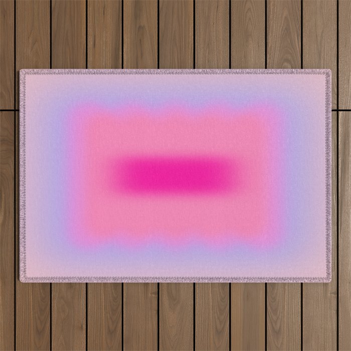 Pink Abstraction - Mid Century Minimalist Gradient Outdoor Rug Gallery Image 1