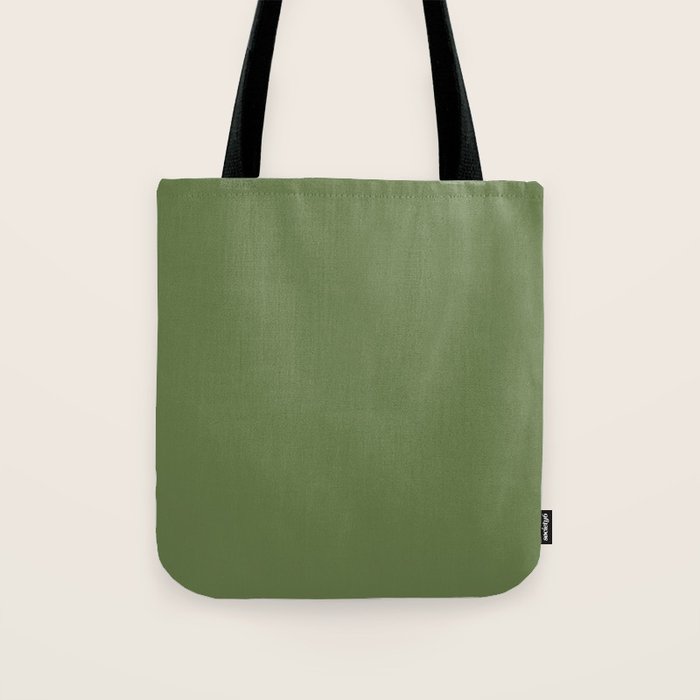 Basil Green Solid Color Tote Bag Gallery Image 1