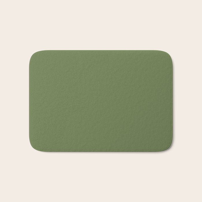 Basil Green Solid Color Bath Mat Gallery Image 1