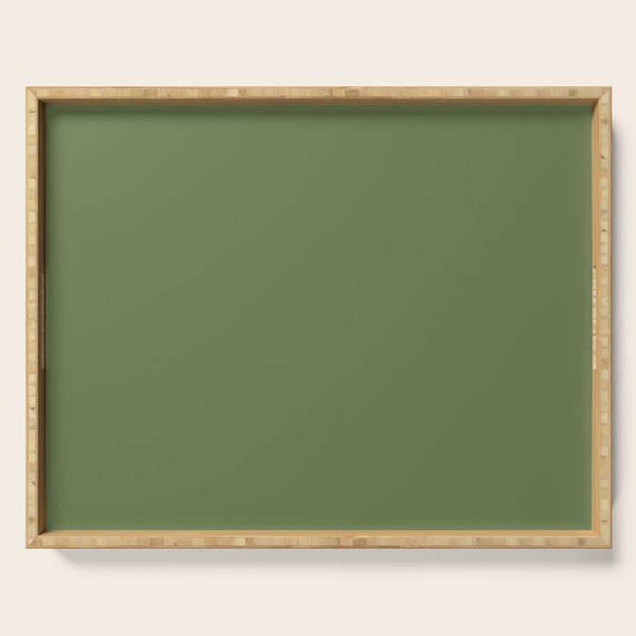 Basil Green Solid Color Serving Tray Gallery Image 1