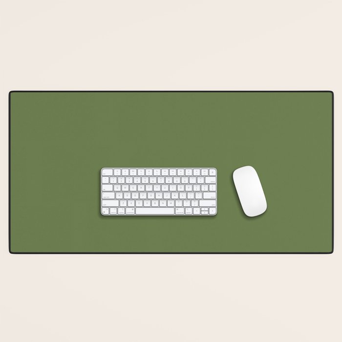 Basil Green Solid Color Desk Mat Gallery Image 1