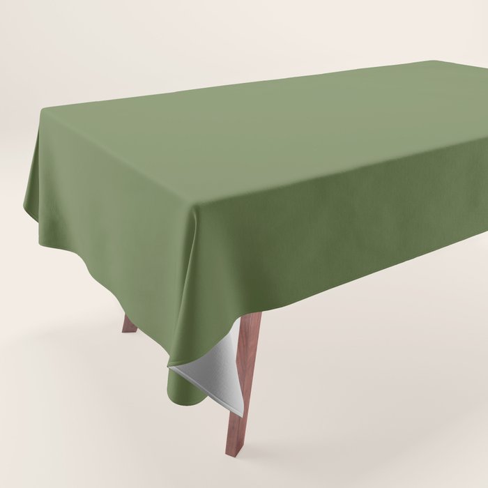 Basil Green Solid Color Tablecloth Gallery Image 1