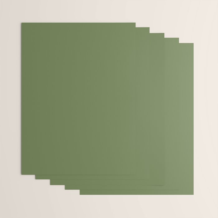 Basil Green Solid Color Wrapping Paper Gallery Image 3