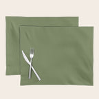 Basil Green Solid Color Placemat Gallery Image 1