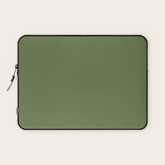 Basil Green Solid Color Laptop Sleeve Gallery Image 1