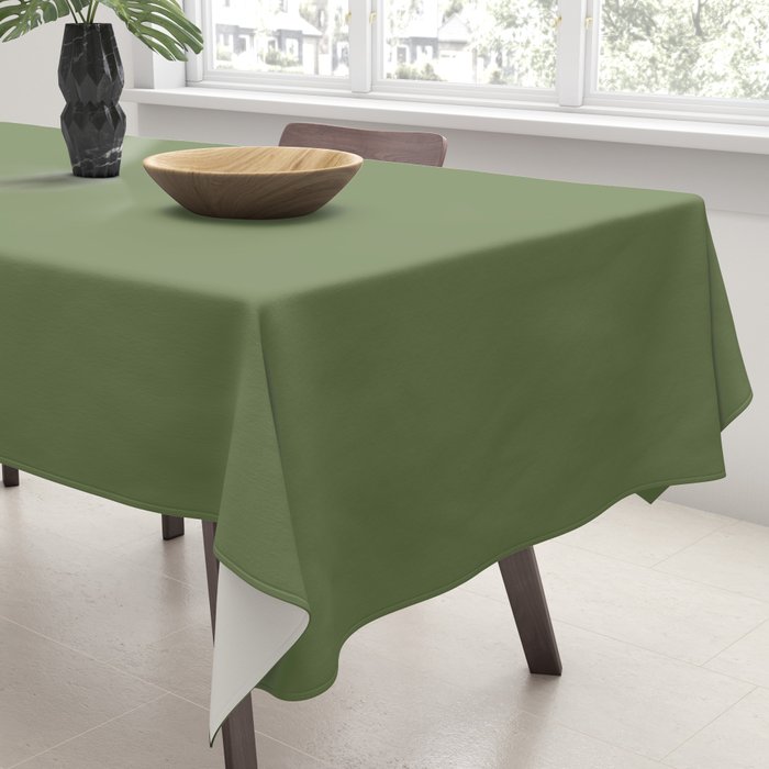 Basil Green Solid Color Tablecloth Gallery Image 3