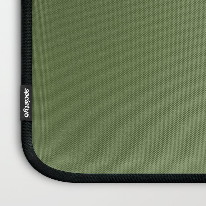 Basil Green Solid Color Laptop Sleeve Gallery Image 3
