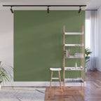 Basil Green Solid Color Wall Mural Gallery Image 1