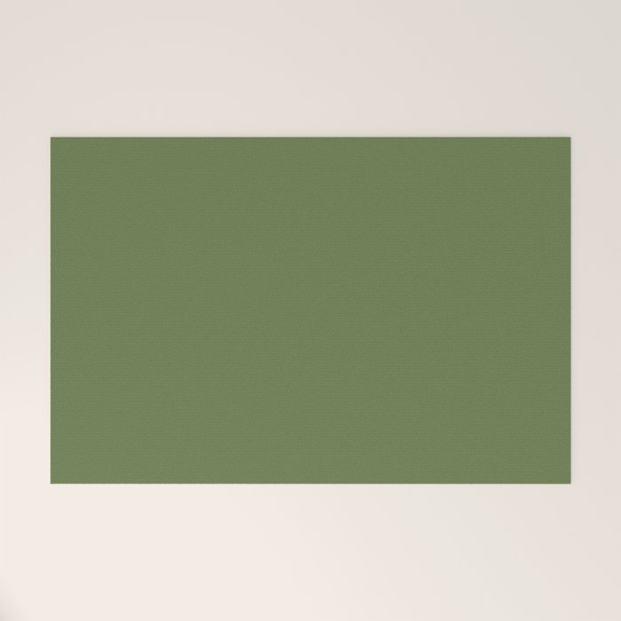 Basil Green Solid Color Welcome Mat Gallery Image 1