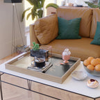 Golden Glimmer Mountain Lake Serving Tray Gallery Image 2