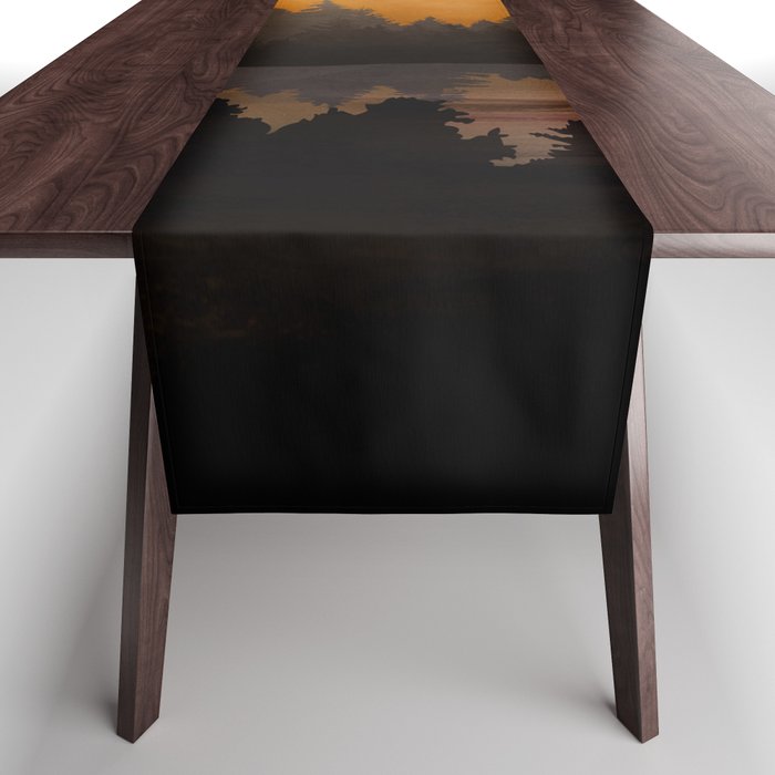 Golden Glimmer Mountain Lake Table Runner Gallery Image 1