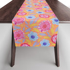 Folk Floral Blossoms in Sweet Peach Table Runner Gallery Image 1