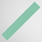 Narrow Vertical Stripes Kelly Green and White Pattern Table Runner Gallery Image 3