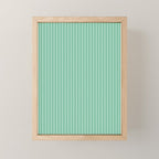 Narrow Vertical Stripes Kelly Green and White Pattern Mini Art Print Gallery Image 1