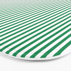 Narrow Vertical Stripes Kelly Green and White Pattern Bath Mat Gallery Image 3