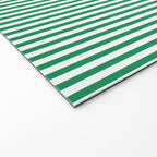 Narrow Vertical Stripes Kelly Green and White Pattern Welcome Mat Gallery Image 2