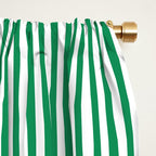 Narrow Vertical Stripes Kelly Green and White Pattern Window Curtain Gallery Image 2