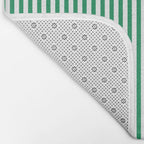 Narrow Vertical Stripes Kelly Green and White Pattern Bath Mat Gallery Image 2