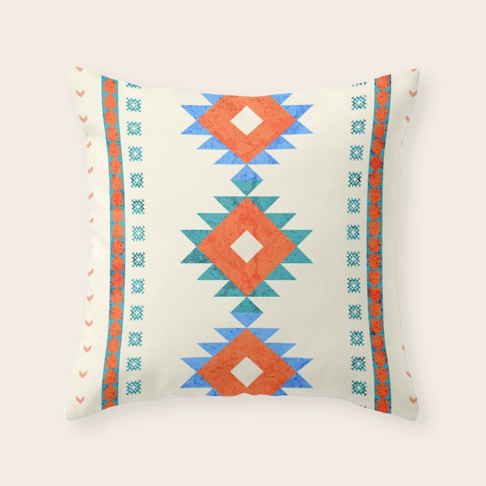 geometry navajo pattern no3 Throw Pillow Gallery Image 1