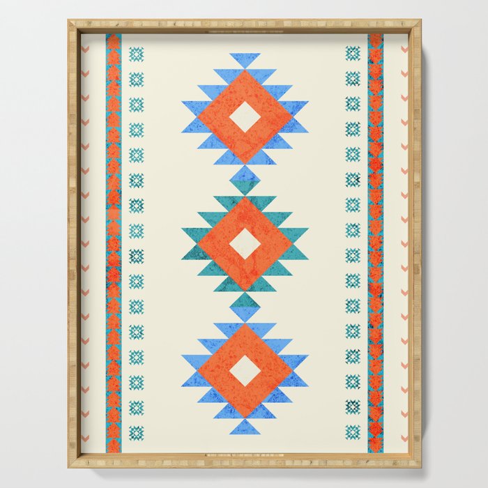 geometry navajo pattern no3 Serving Tray Gallery Image 1