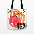 Modern Mid Century Fun Colorful Abstract Minimalist Painting Ombre Yellow Magenta Infinity Circles Tote Bag Gallery Image 1