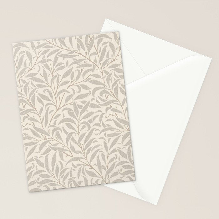 William Morris Willow Bough Ecru Silver Stationery Card Gallery Image 2