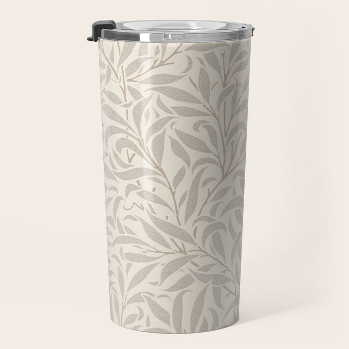 William Morris Willow Bough Ecru Silver Travel Mug Gallery Image 3
