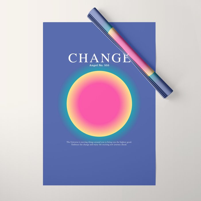 Gradient Angel Numbers: Angel Number 555 - Change Wrapping Paper Gallery Image 1