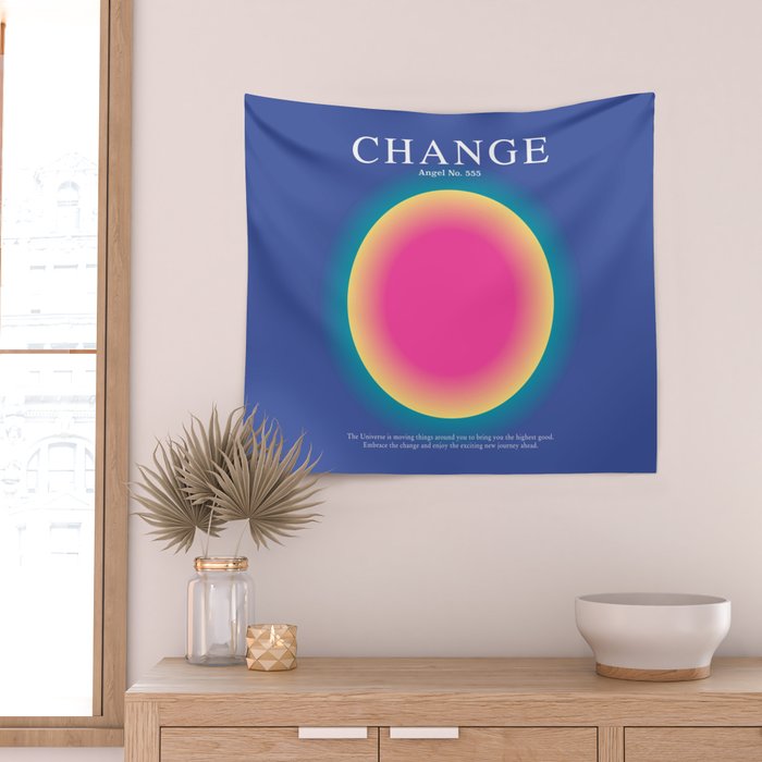 Gradient Angel Numbers: Angel Number 555 - Change Wall Tapestry Gallery Image 2
