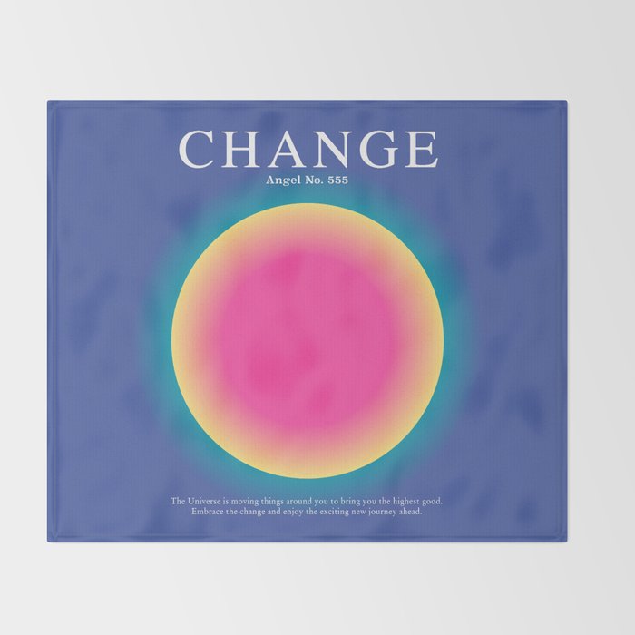 Gradient Angel Numbers: Angel Number 555 - Change Throw Blanket Gallery Image 2