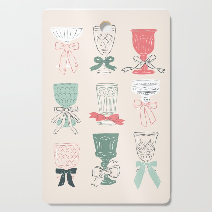 Holiday Bow Cocktails Cutting Board Gallery Image 1