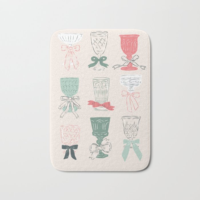 Holiday Bow Cocktails Bath Mat Gallery Image 1