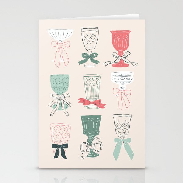 Holiday Bow Cocktails Stationery Card Gallery Image 2