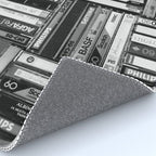 Music Cassette Stacks - Black and White - Something Nostalgic IV #decor #society6 #buyart Rug Gallery Image 4