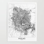 Las Vegas White Map Poster Gallery Image 4