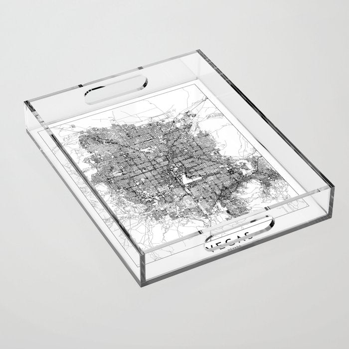 Las Vegas White Map Acrylic Tray Gallery Image 1