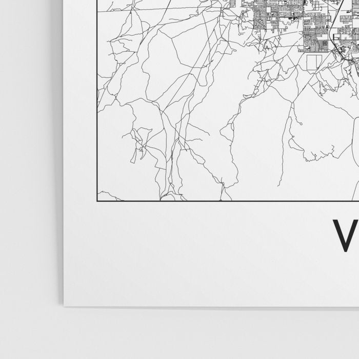 Las Vegas White Map Poster Gallery Image 3
