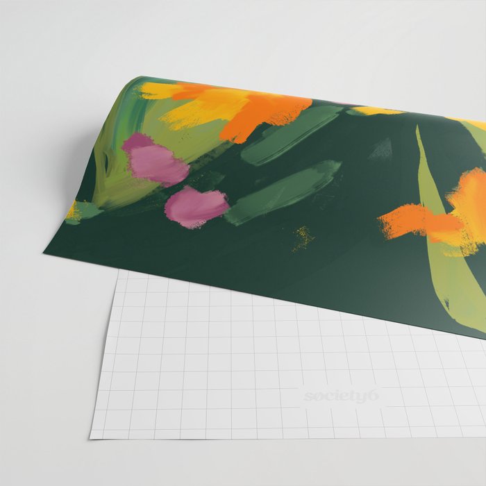 Abstract Floral Evening Wrapping Paper Gallery Image 2