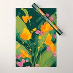 Abstract Floral Evening Wrapping Paper Gallery Image 1