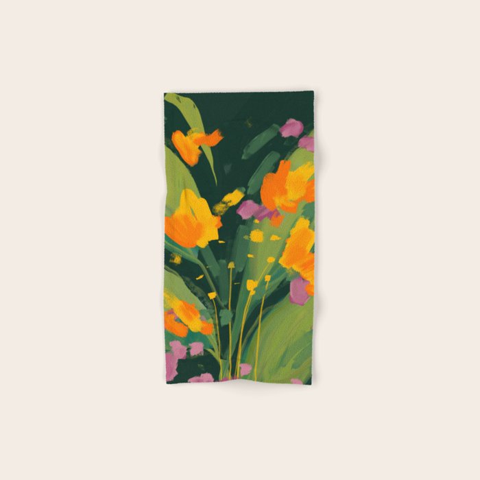 Abstract Floral Evening Bath Towel Gallery Image 1